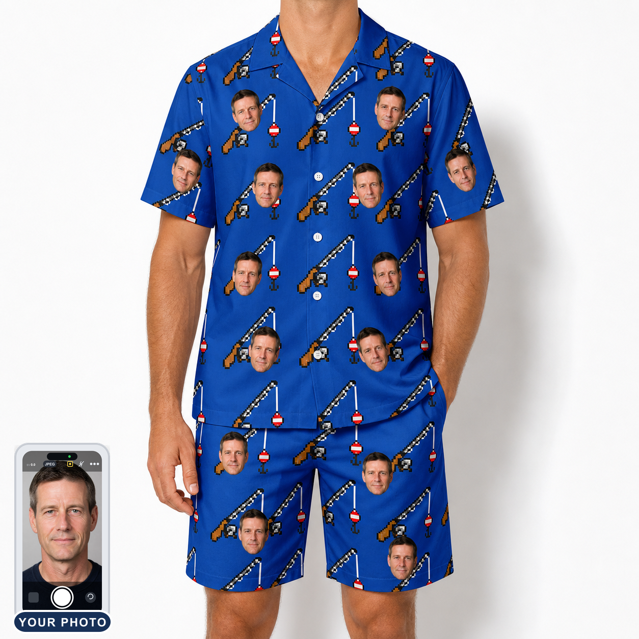 Men's Rod Rodeo Custom Face Shirt & Shorts Set