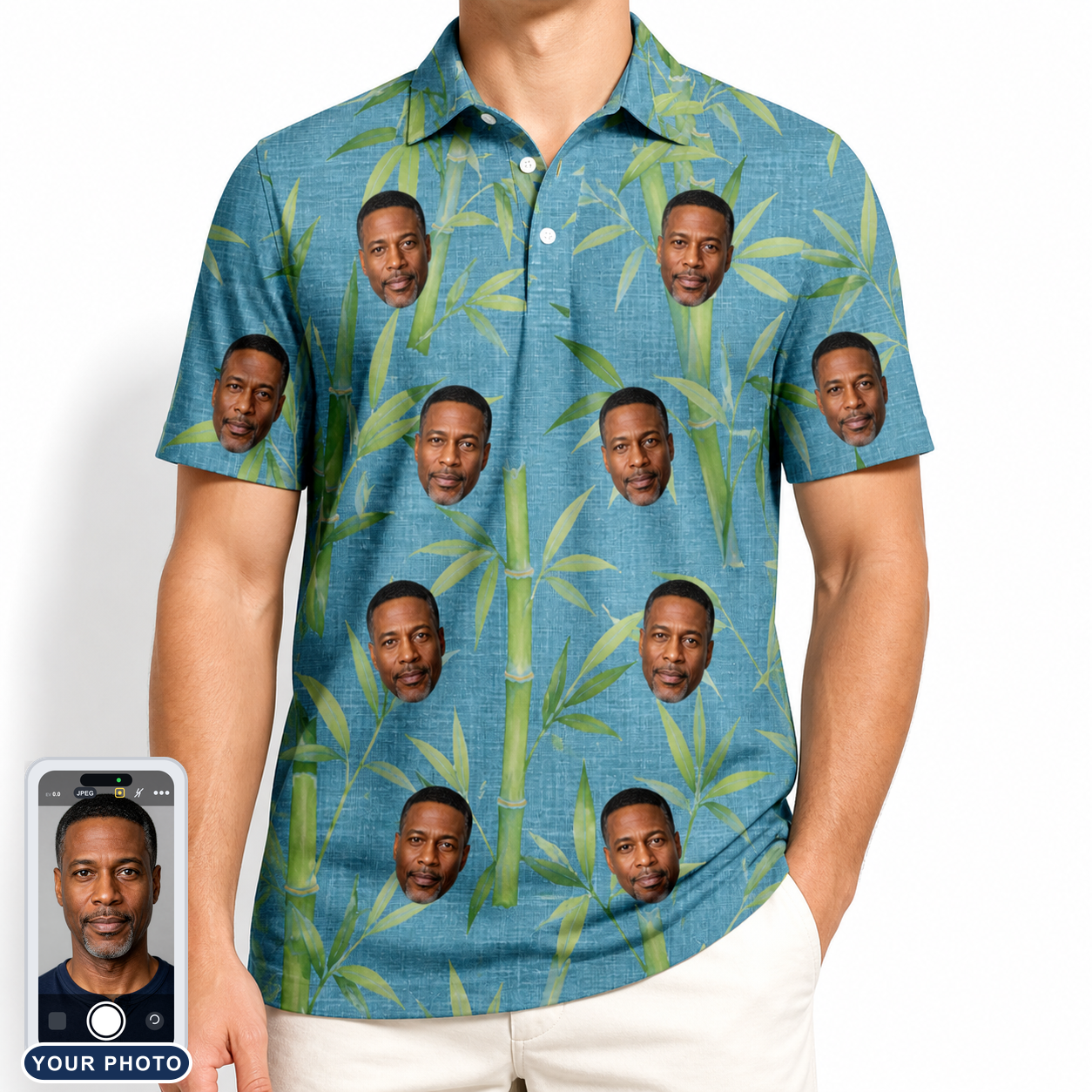 Men's Cane Cabaret Custom Face Polo Shirt