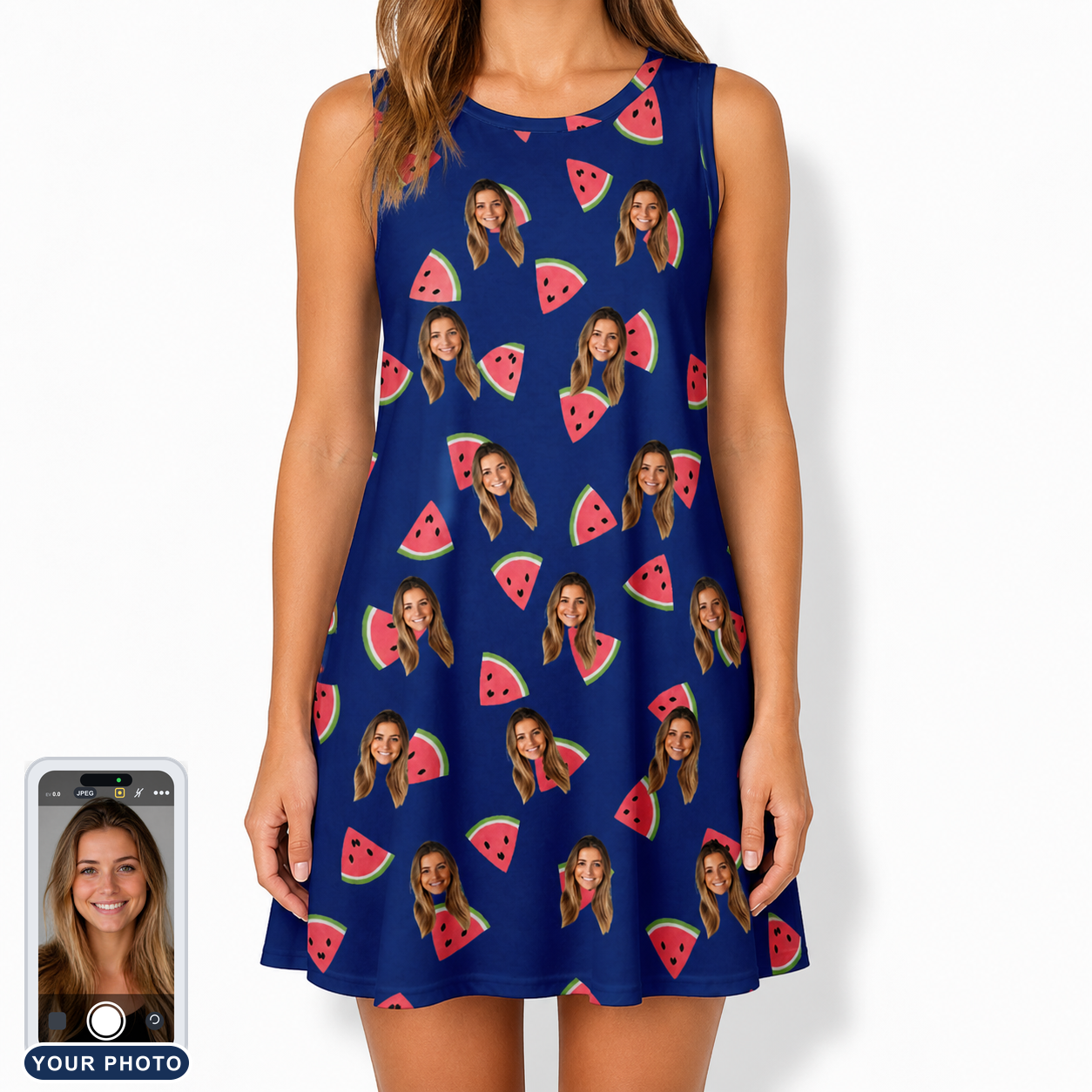 Women's July Quarters Custom Face Tank Dress