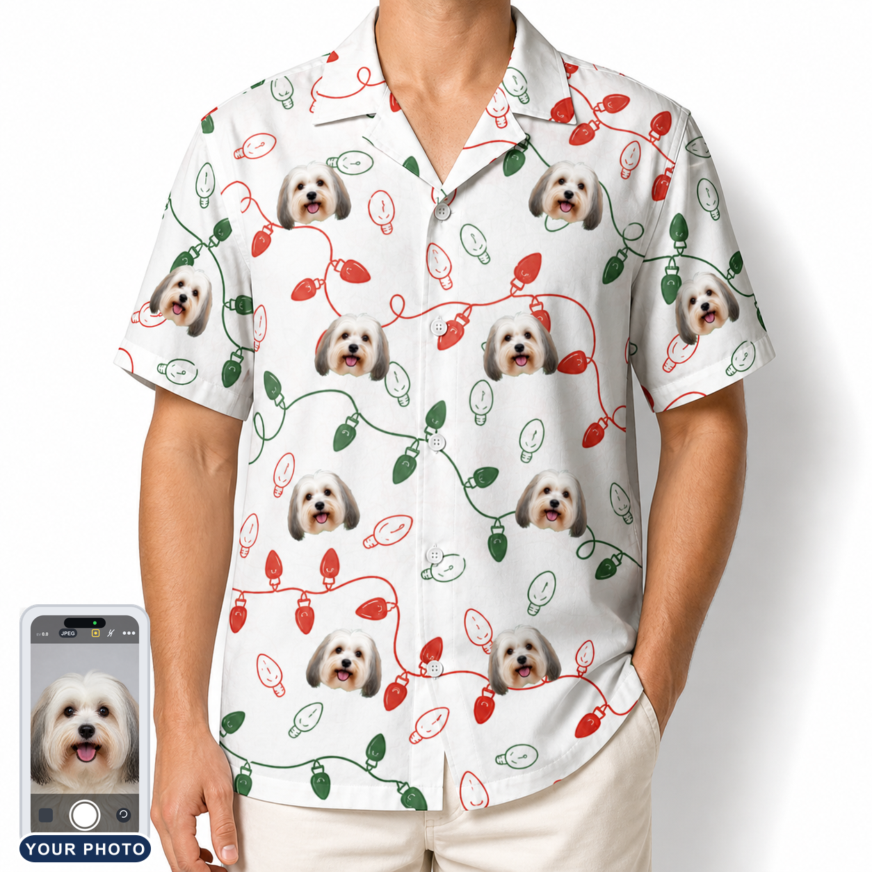 Men's Merry Circuits Custom Dog Face Hawaiian Shirt