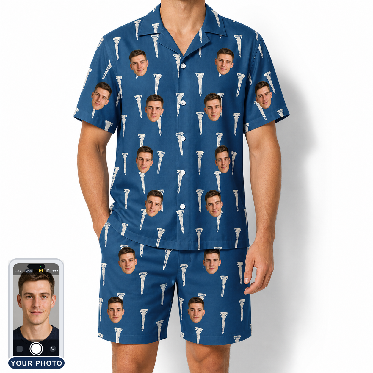 Men's Peg Pursuit Custom Face Shirt & Shorts Set