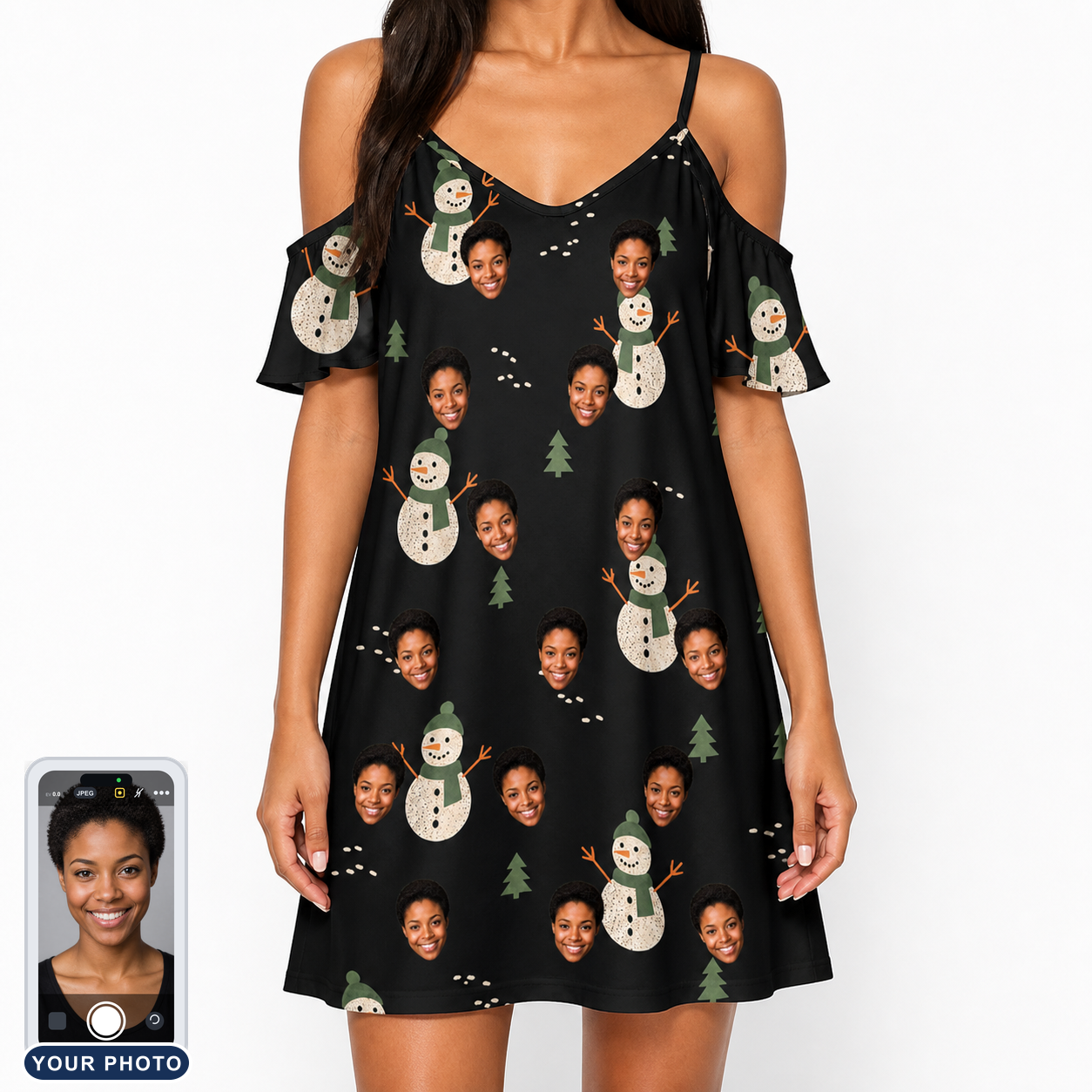 Women's Carrot Crooners Custom Face Off-Shoulder Dress