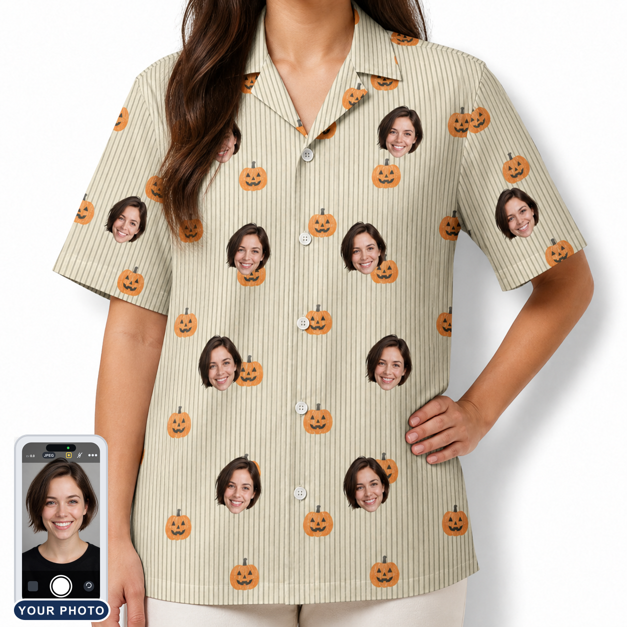 Women's Fiery Fiends Custom Face Hawaiian Shirt