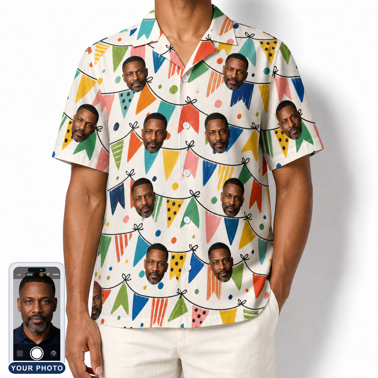 Men's Tulle Tumble Custom Face Hawaiian Shirt