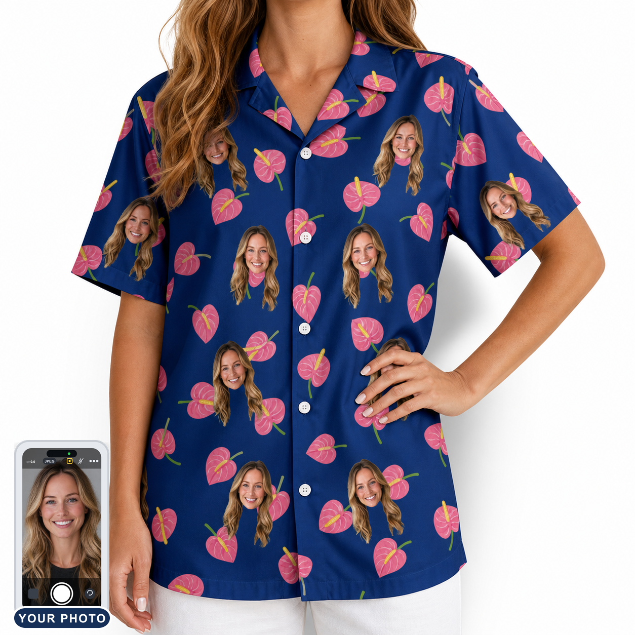 Women's Arum Around Custom Face Hawaiian Shirt