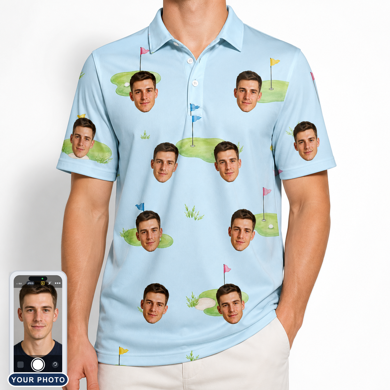 Men's Turf Tactics Custom Face Polo Shirt