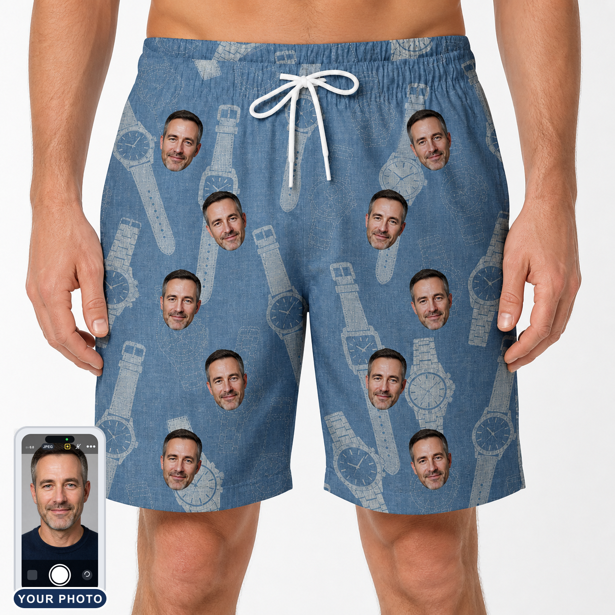 Men's Chrono Chaps Custom Face Beach Shorts