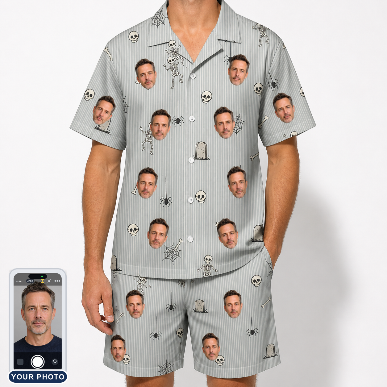 Men's Tombstone Tango Custom Face Shirt & Shorts Set