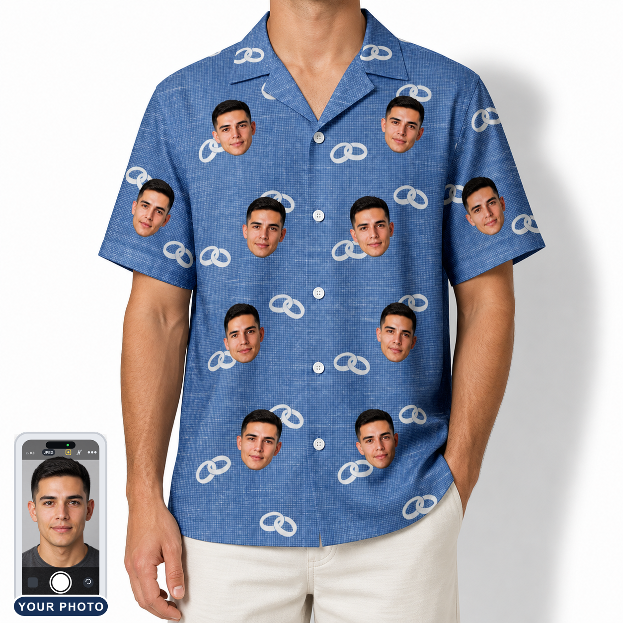Men's Foreshore Forever Custom Face Hawaiian Shirt