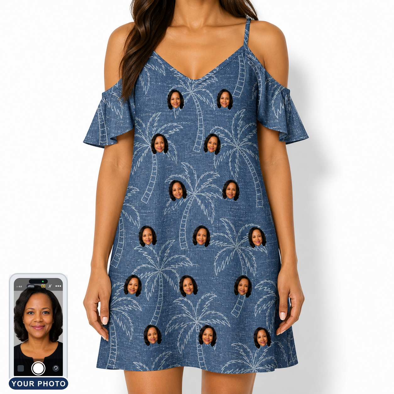 Women's Aloha Arbor Custom Face Off-Shoulder Dress