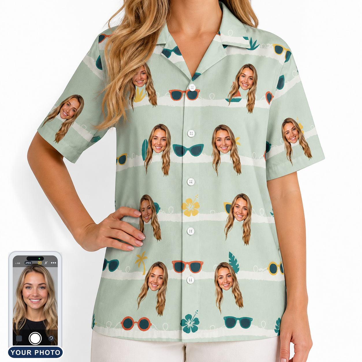 Women's Lens Liaisons Custom Face Hawaiian Shirt