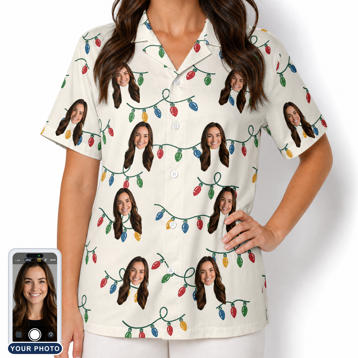 Women's Twinkle Tangled Custom Face Hawaiian Shirt