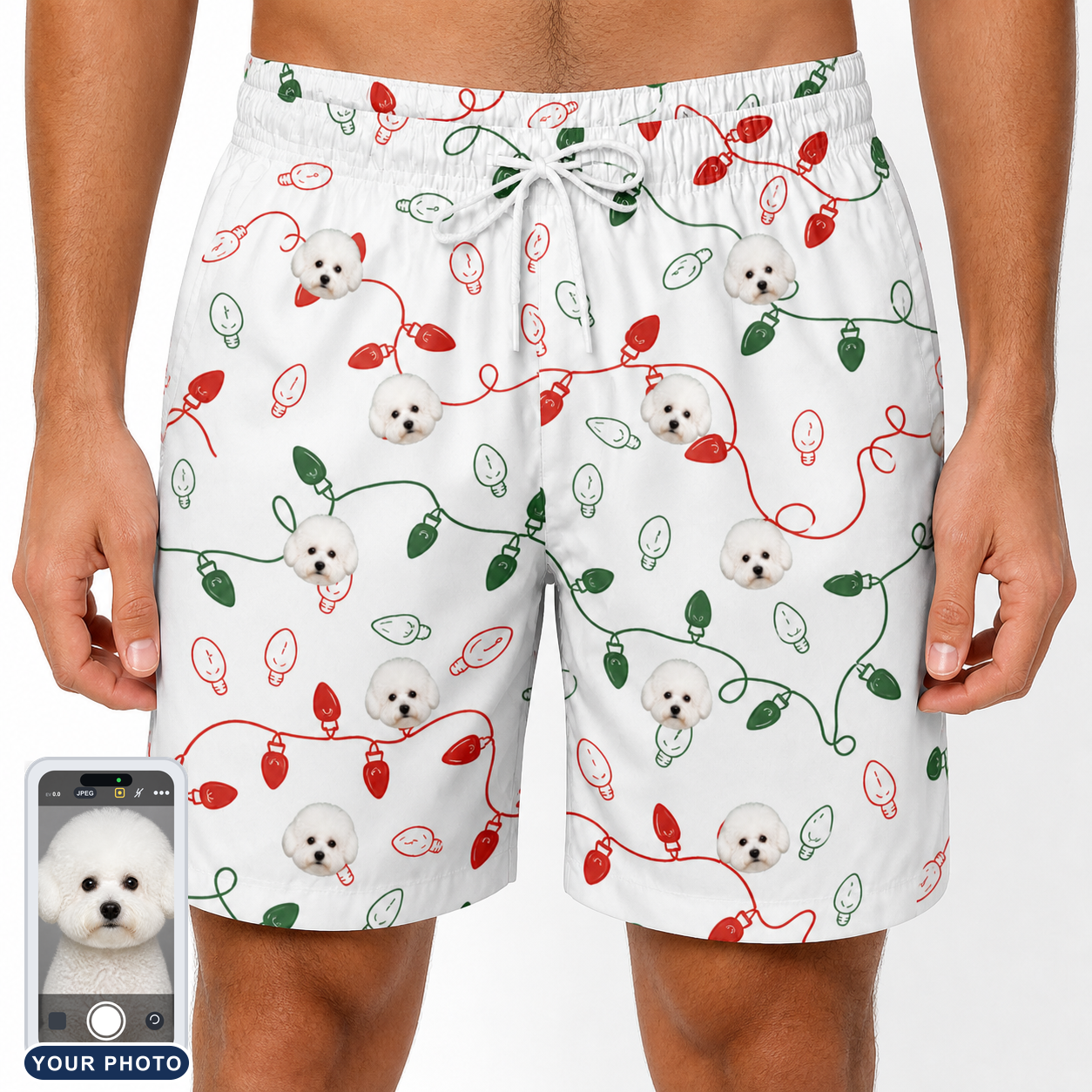 Men's Merry Circuits Custom Dog Face Beach Shorts