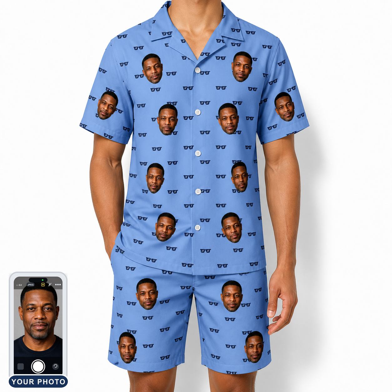 Men's Bride Blinders Custom Face Shirt & Shorts Set