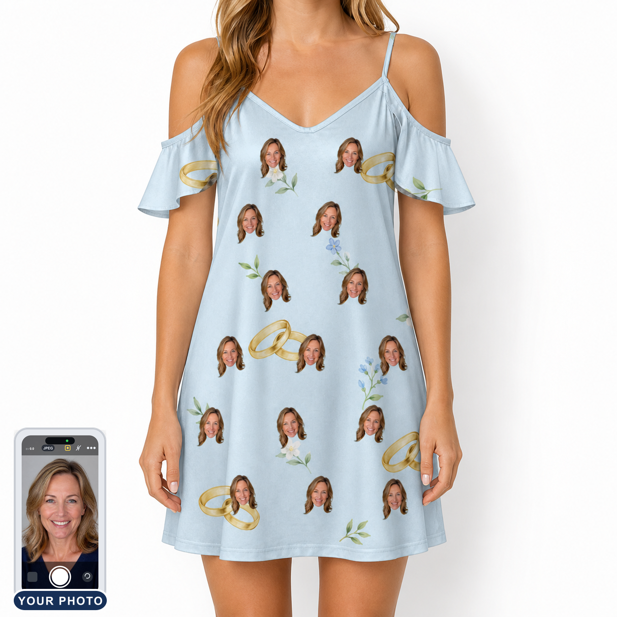 Women's Sandbar Signets Custom Face Off-Shoulder Dress