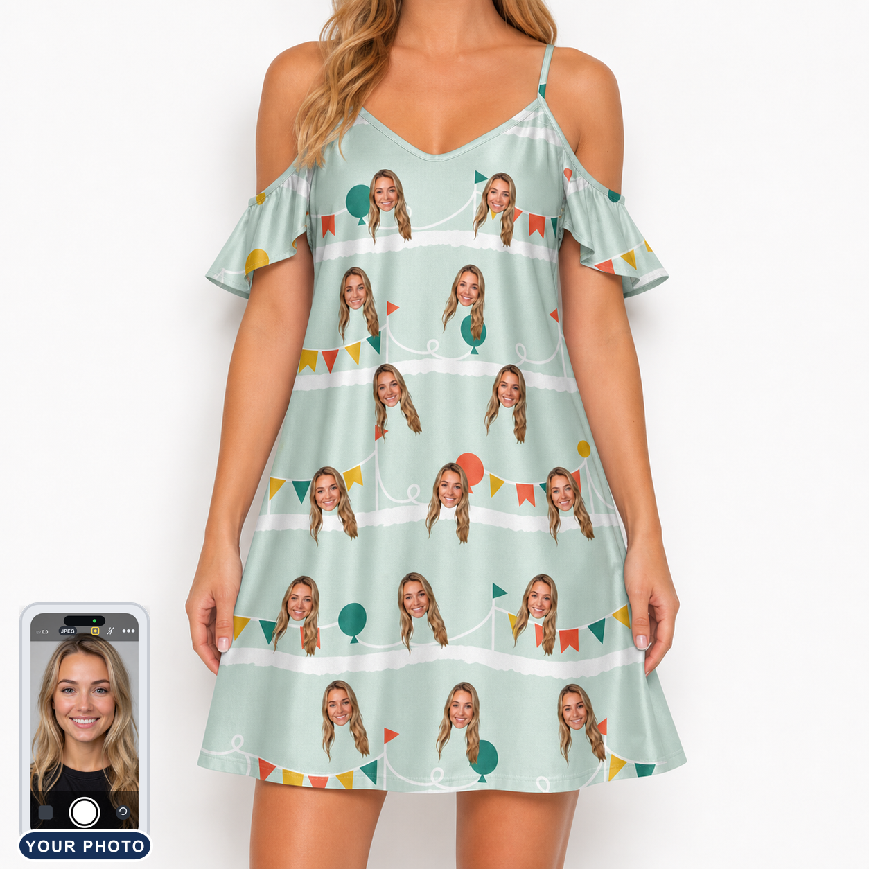 Women's Aisle Antics Custom Face Off-Shoulder Dress