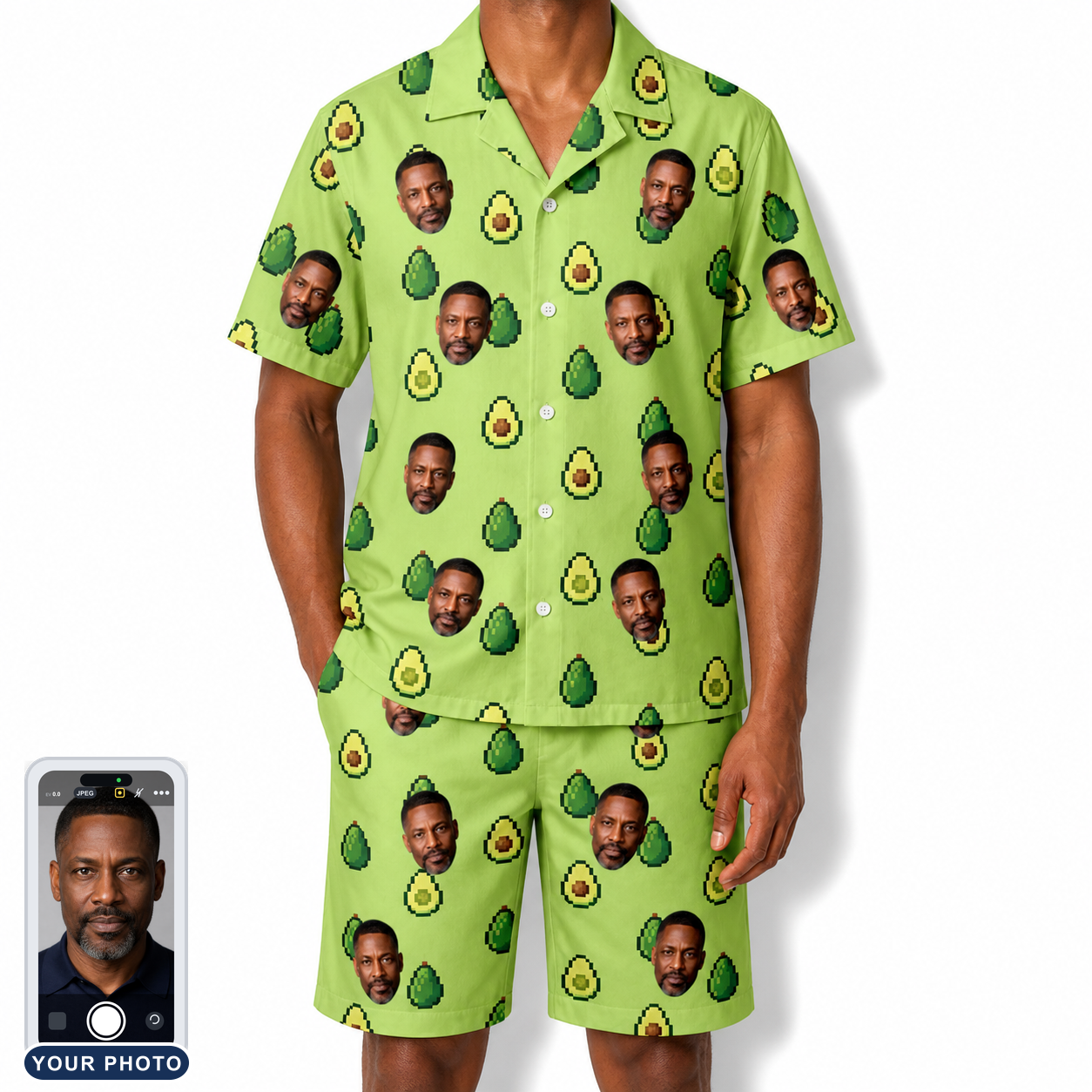 Men's Avo Groove Custom Face Shirt & Shorts Set