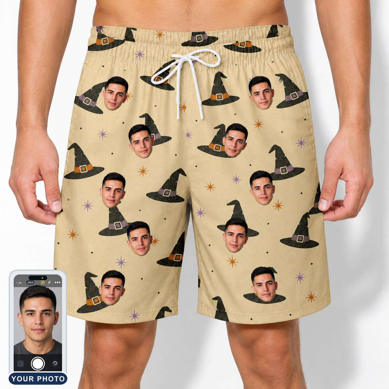 Men's Spellbound Spires Custom Face Beach Shorts