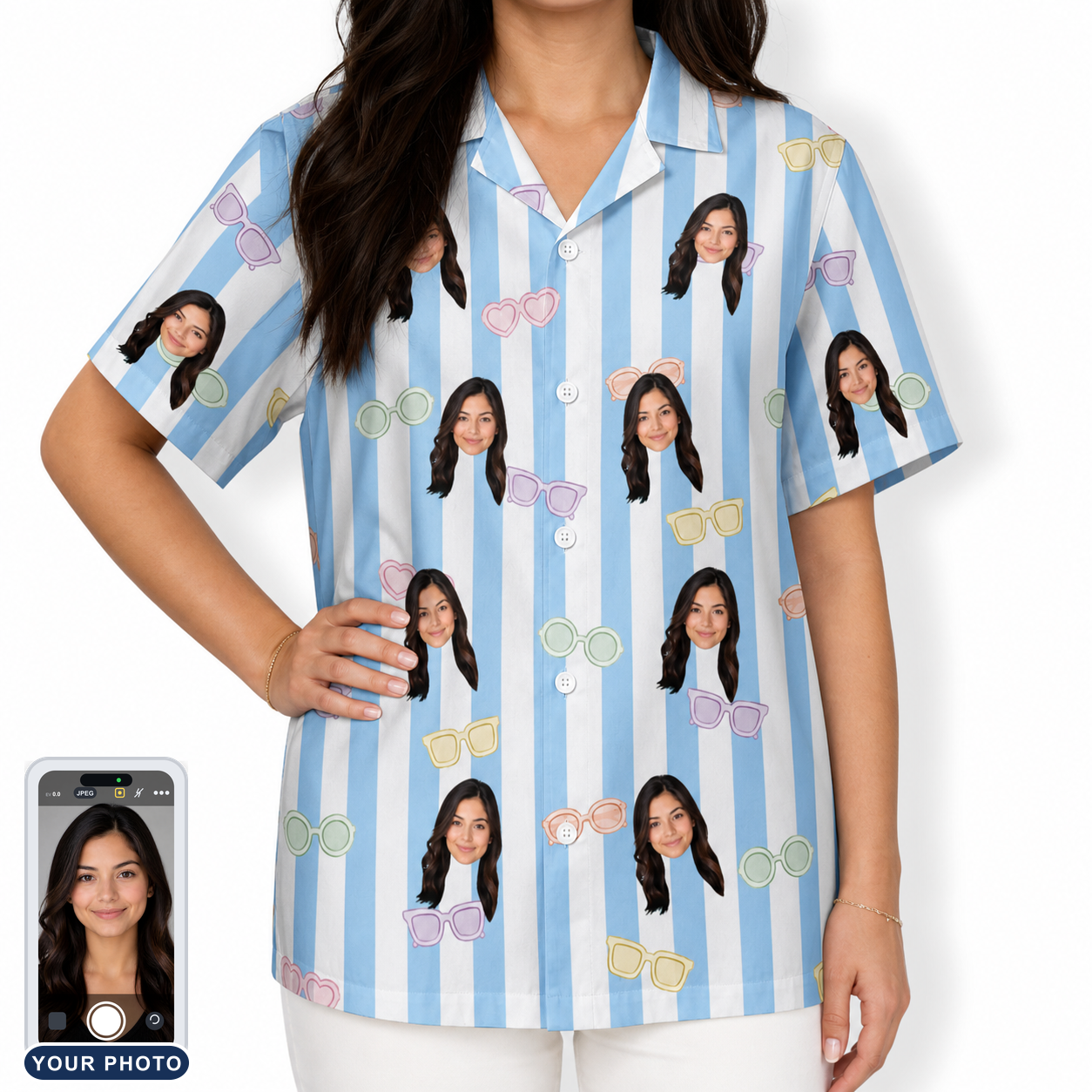 Women's Henhouse Hues Custom Face Hawaiian Shirt