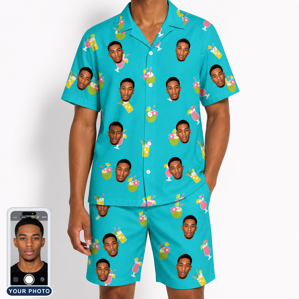 Men's Daiquiri Darlings Custom Face Shirt & Shorts Set