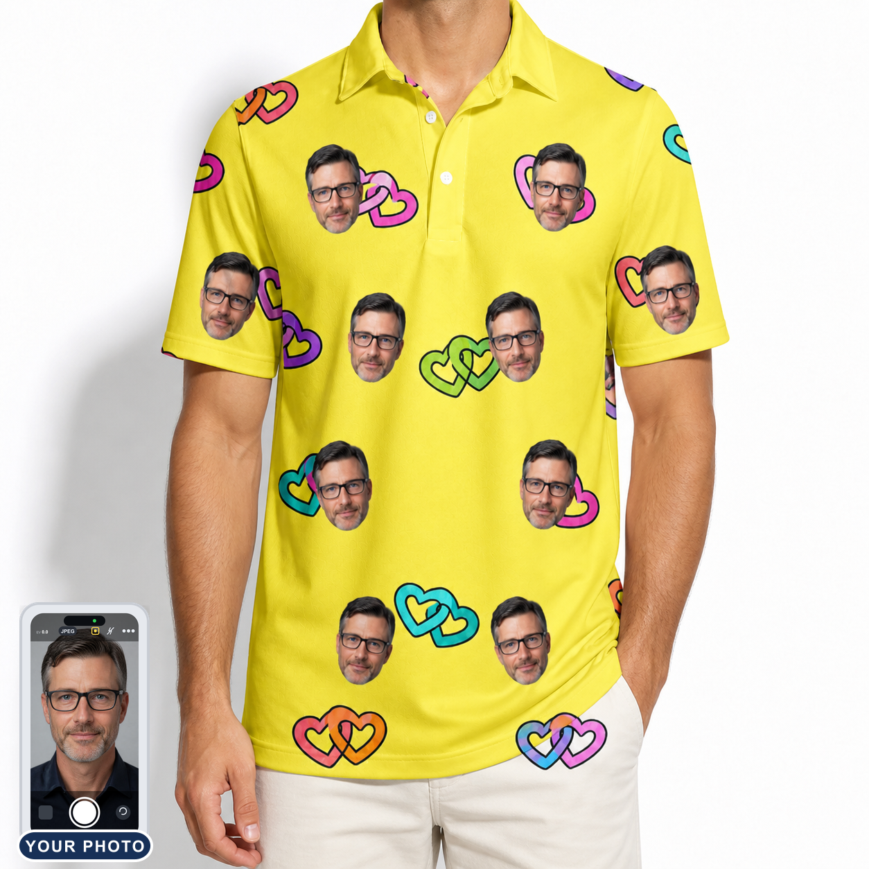 Men's Entwined Escapade Custom Face Polo Shirt