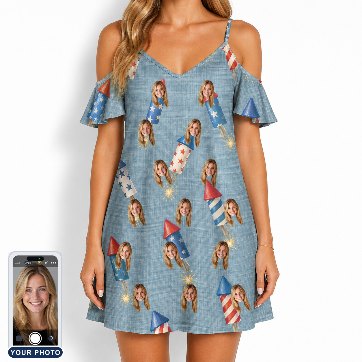 Women's Launch Lark Custom Face Off-Shoulder Dress