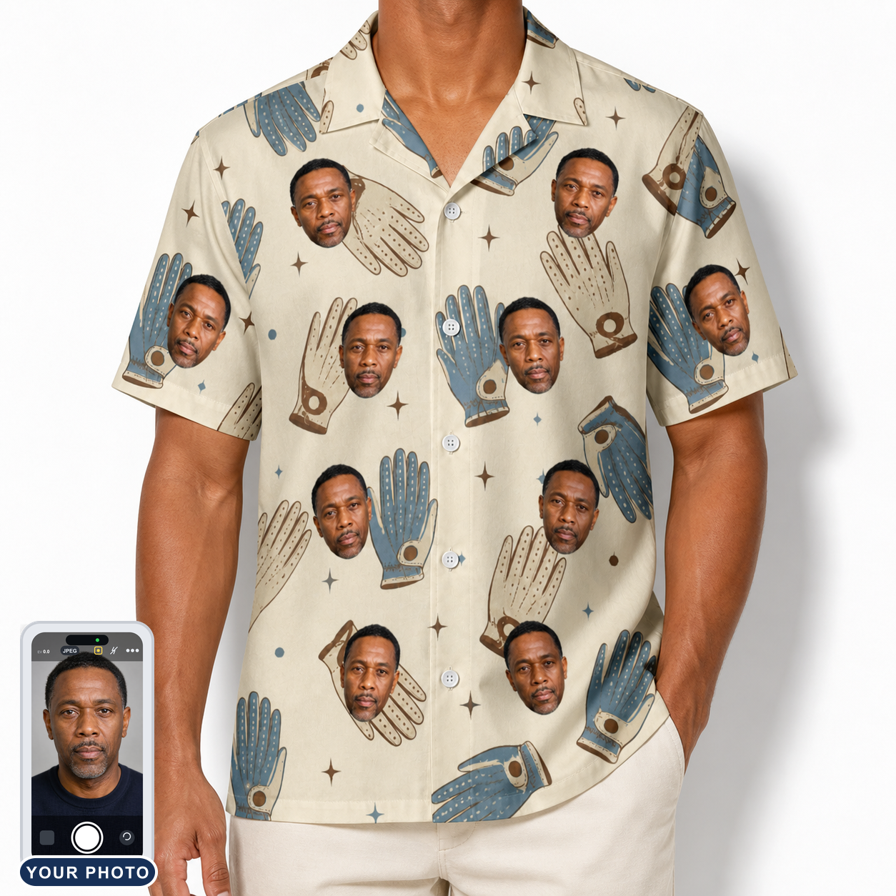 Men's Grip Happens Custom Face Hawaiian Shirt