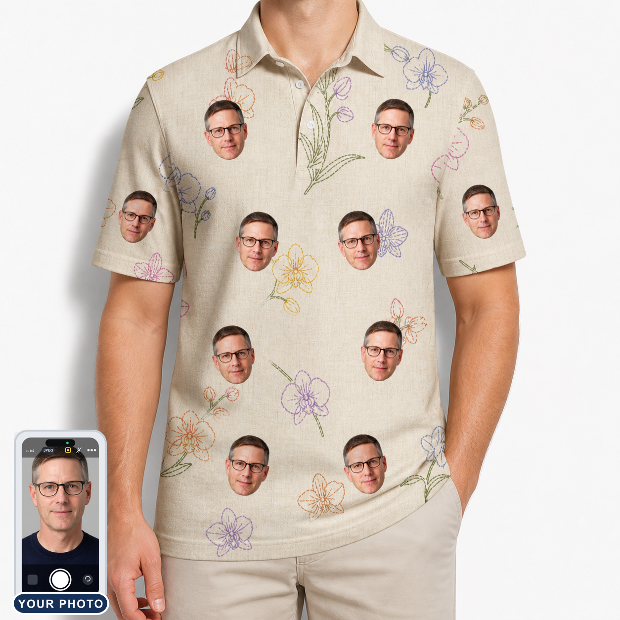 Men's Vanda Vogue Custom Face Polo Shirt