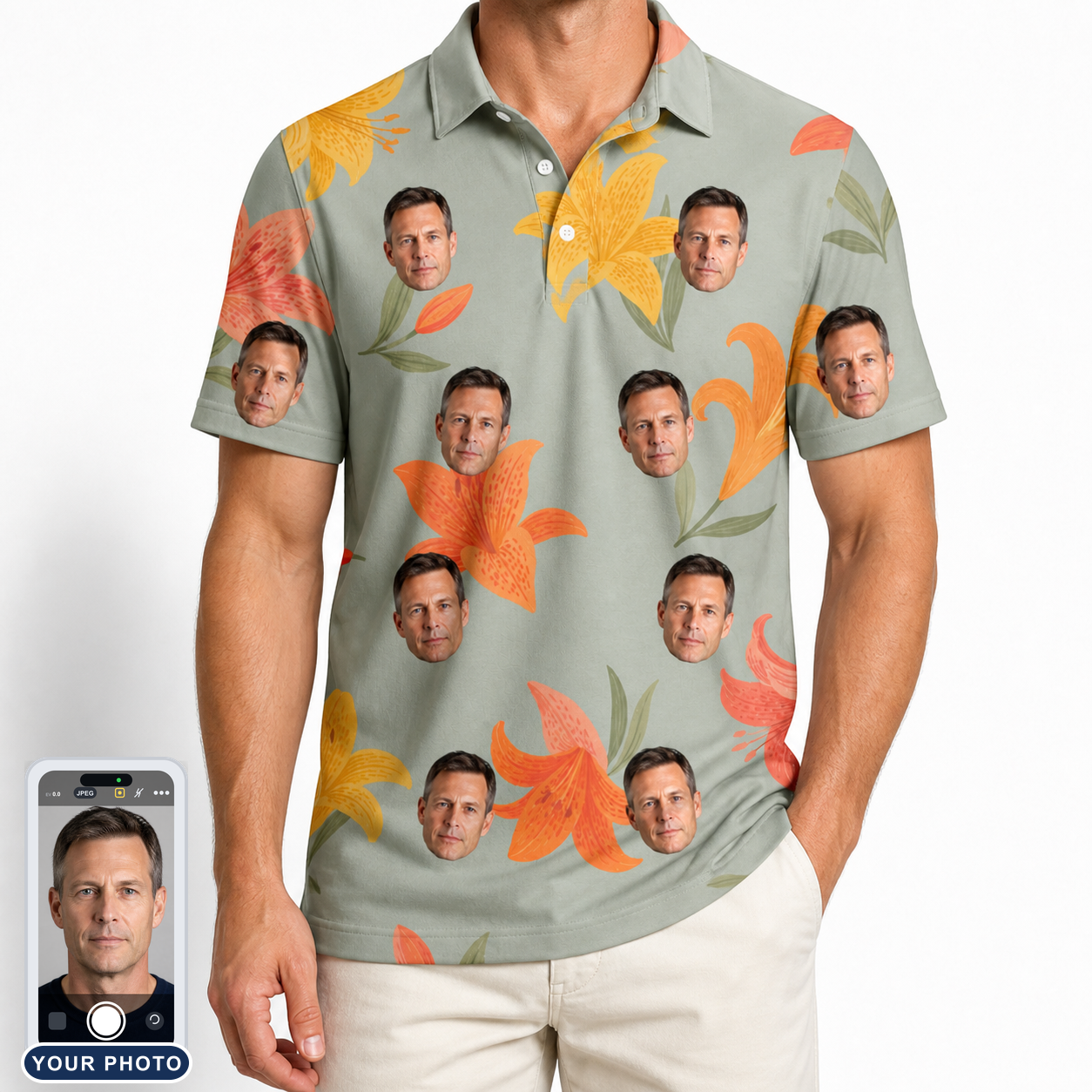 Men's Corolla Carnival Custom Face Polo Shirt
