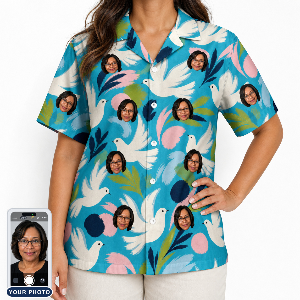 Women's Altar Aviary Custom Face Hawaiian Shirt