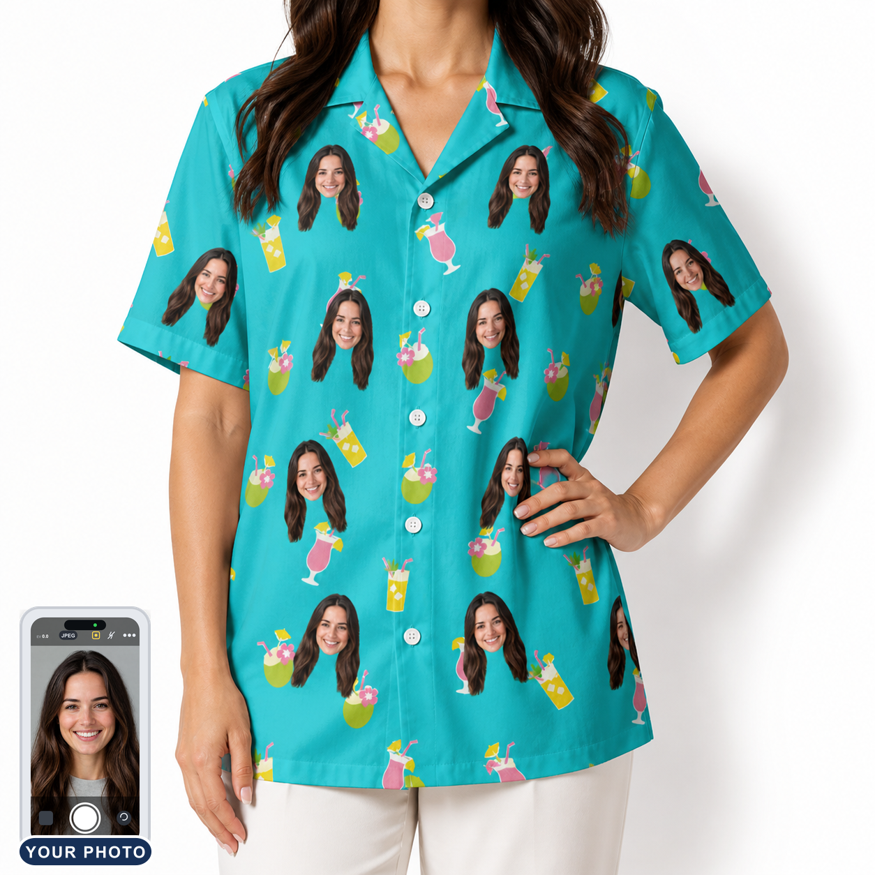 Women's Daiquiri Darlings Custom Face Hawaiian Shirt