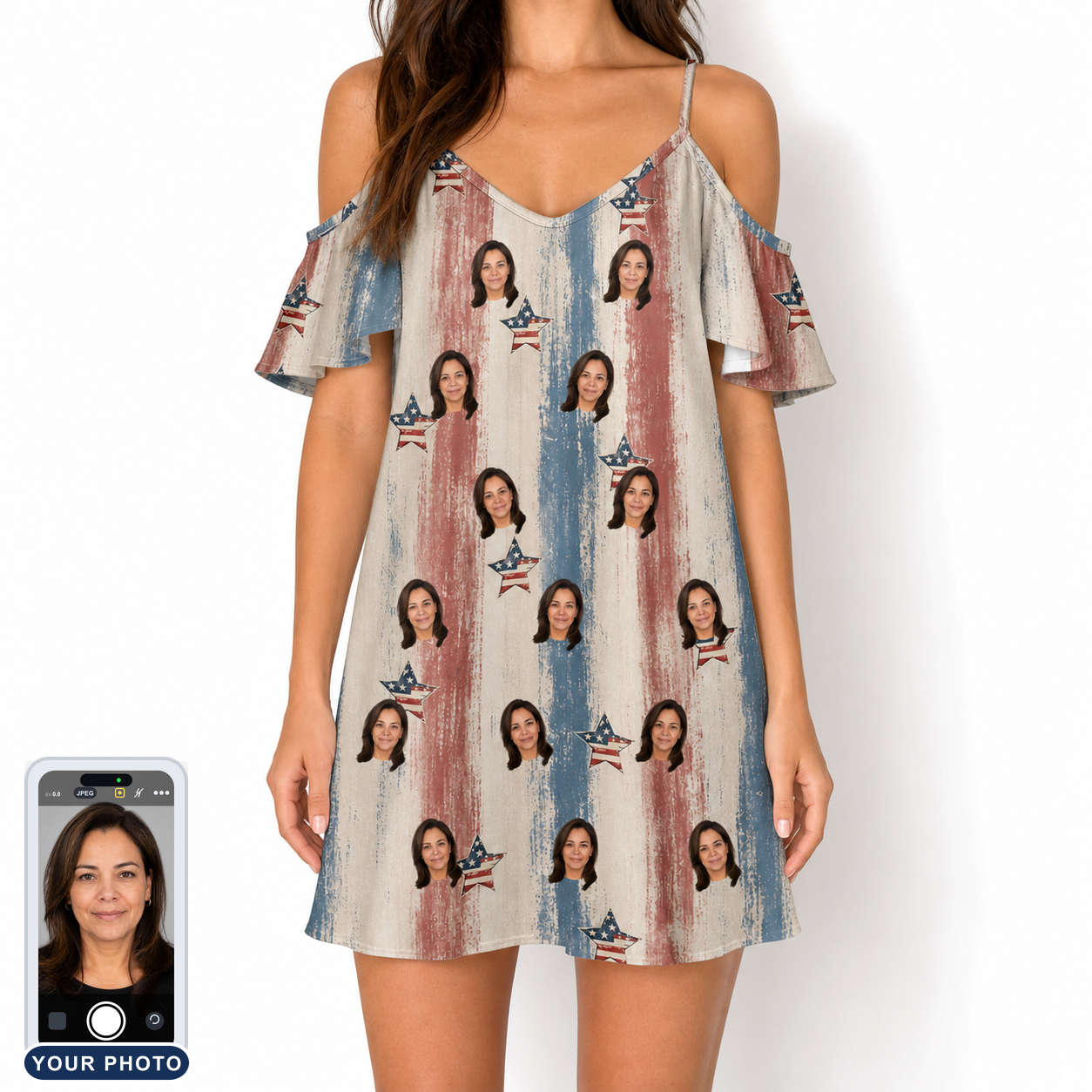 Women's Union Spark Custom Face Off-Shoulder Dress