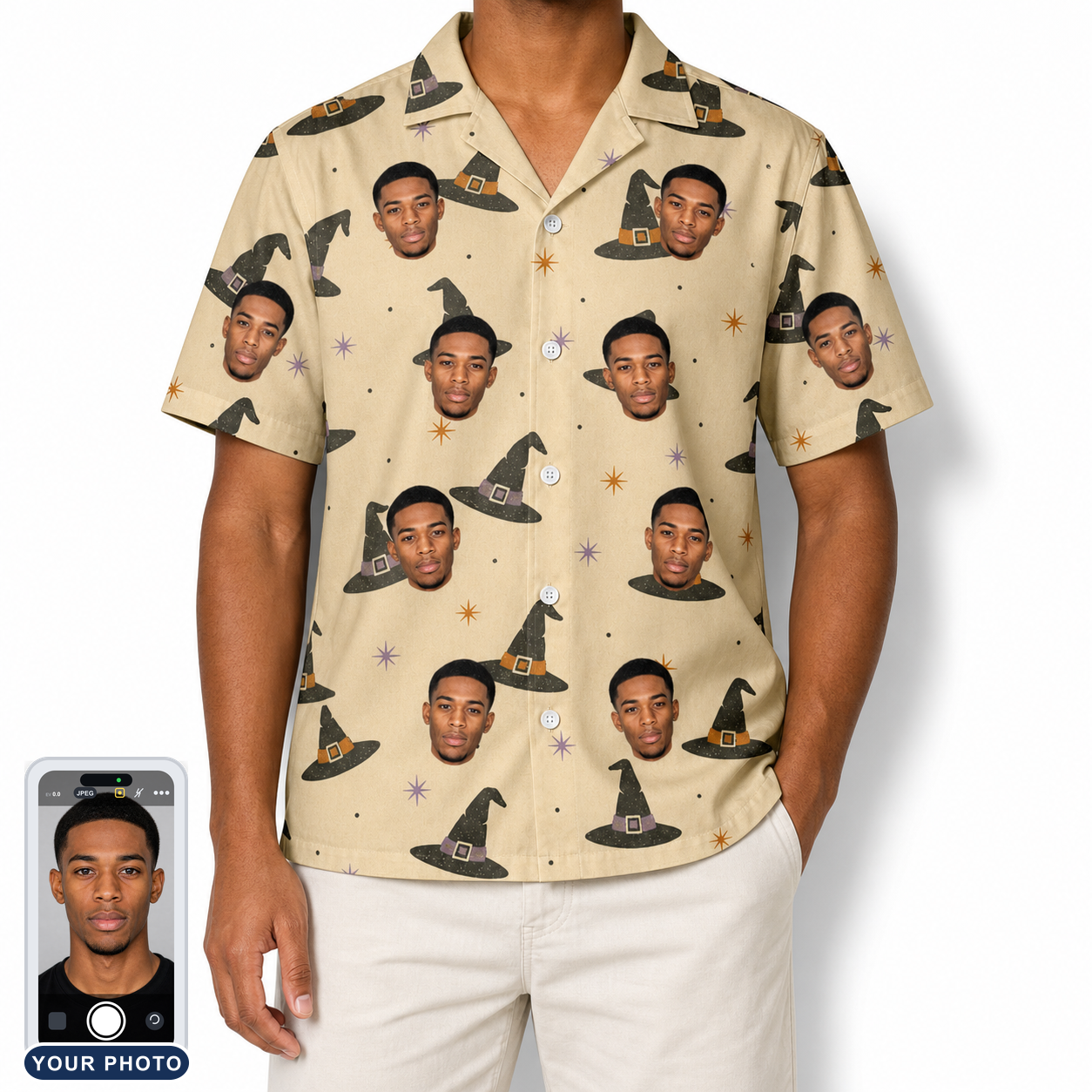 Men's Spellbound Spires Custom Face Hawaiian Shirt