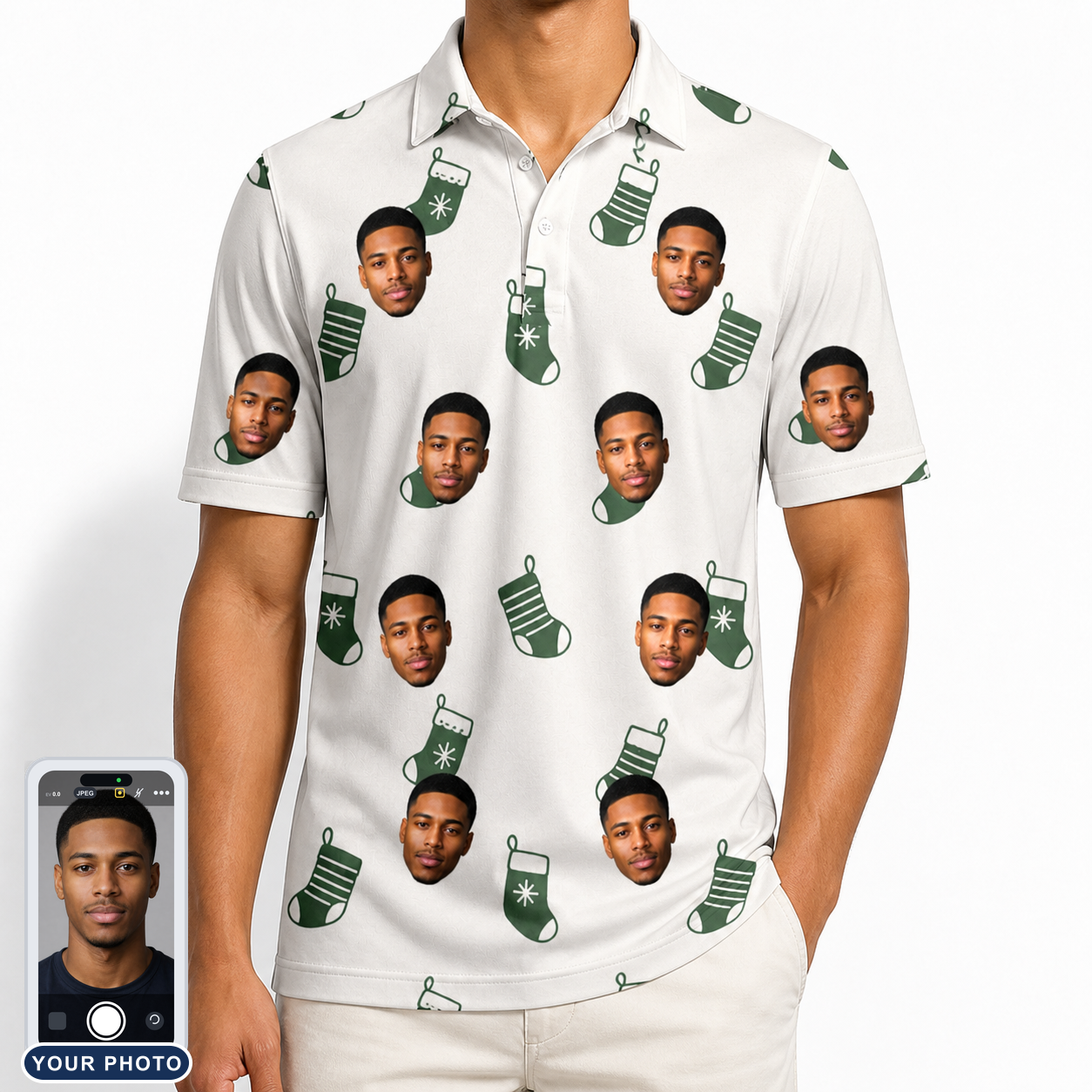 Men's Gifts Afoot Custom Face Polo Shirt