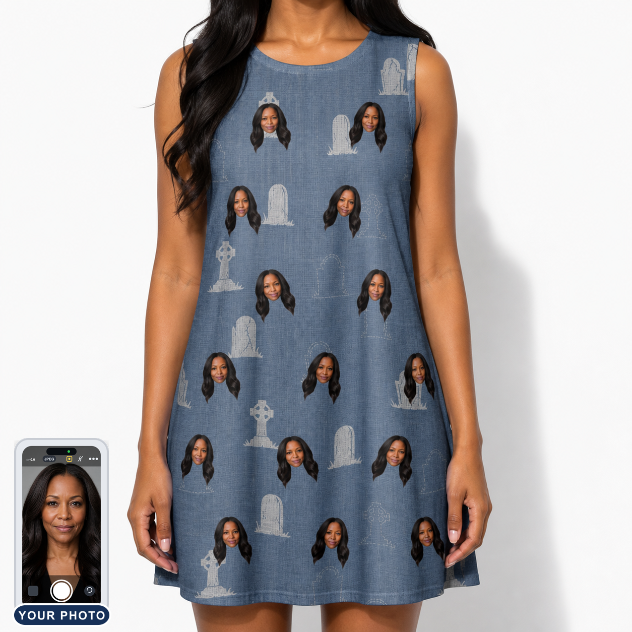 Women's Epitaph Escapades Custom Face Tank Dress