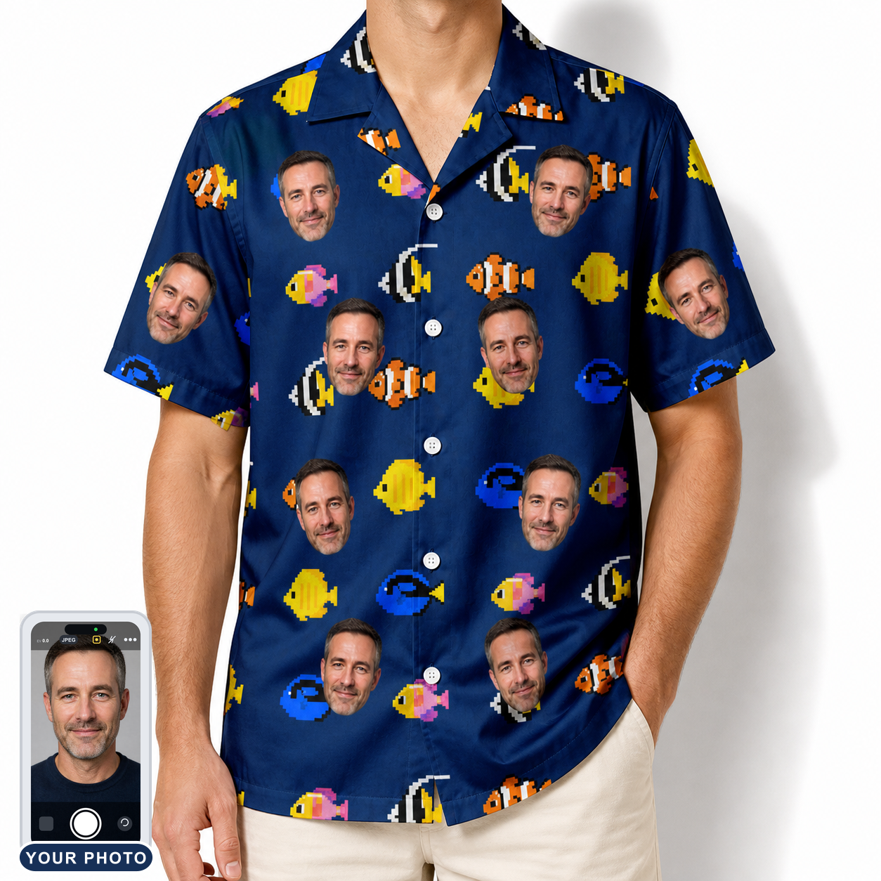 Men's Tide Tangos Custom Face Hawaiian Shirt