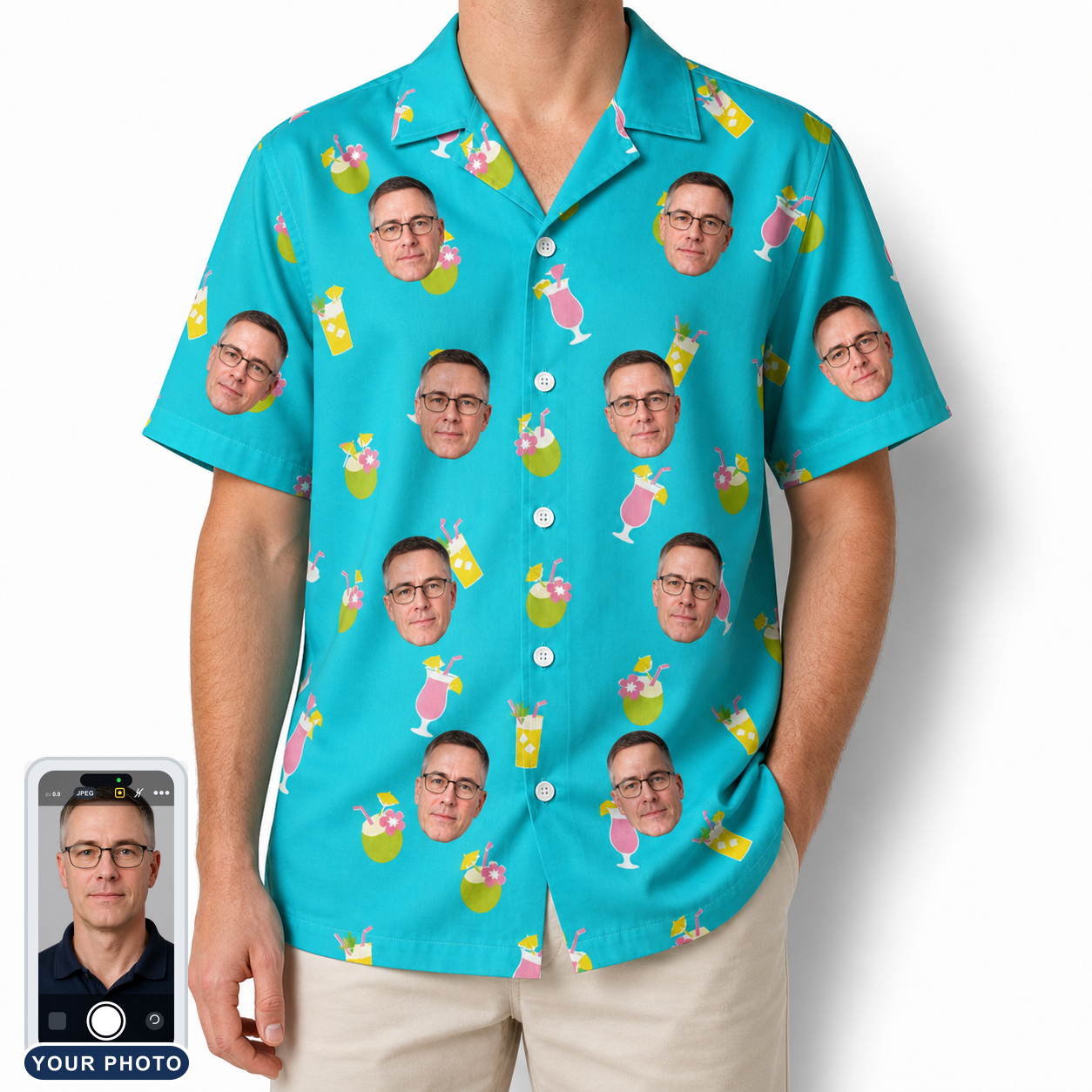 Men's Daiquiri Darlings Custom Face Hawaiian Shirt