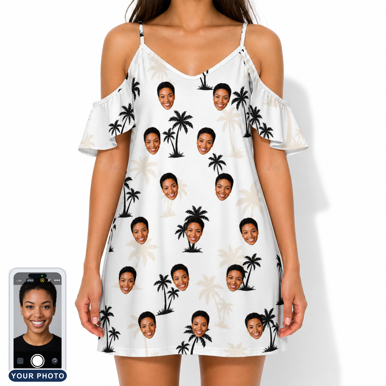 Women's Tropic Tangle Custom Face Off-Shoulder Dress