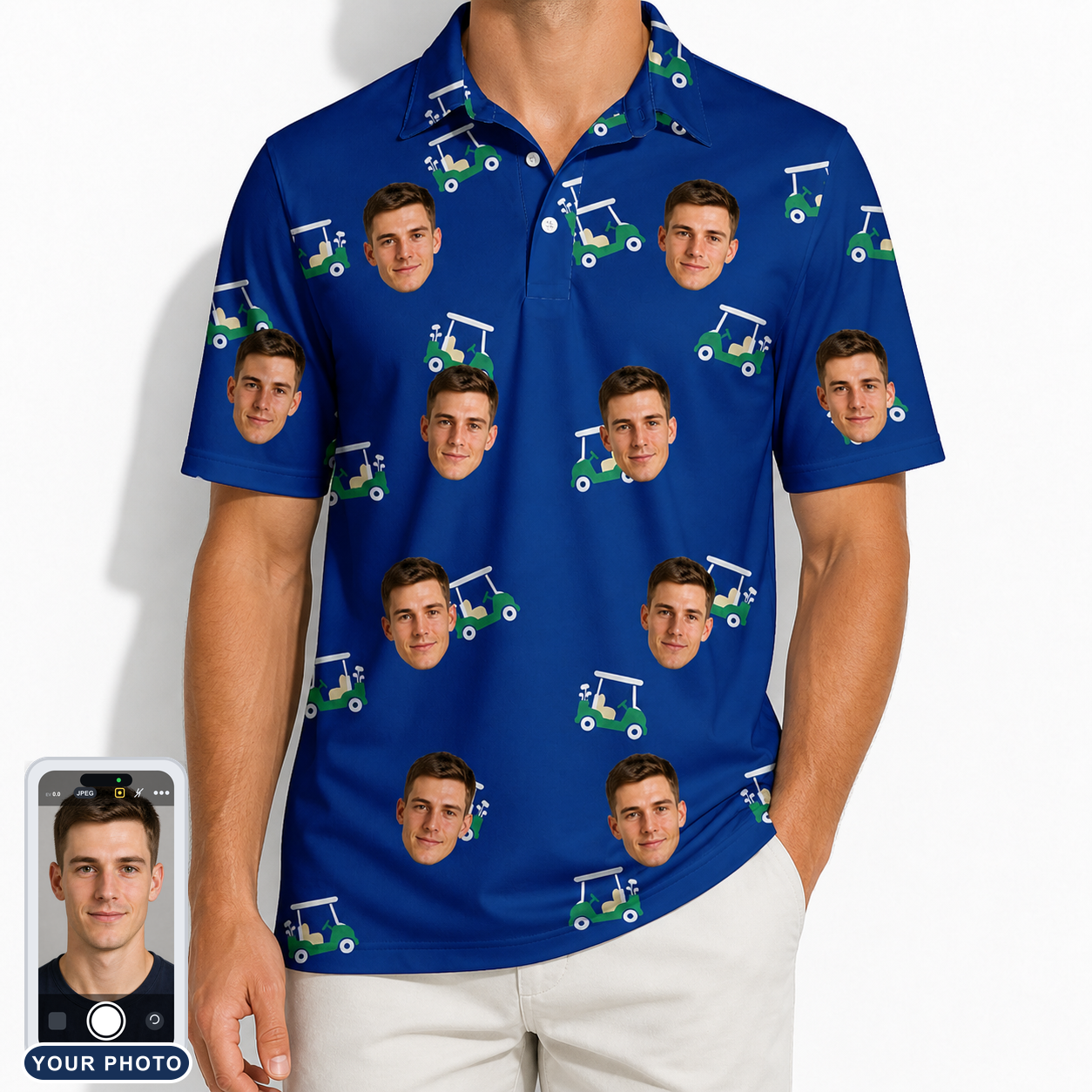 Men's Bogey Buggies Custom Face Polo Shirt