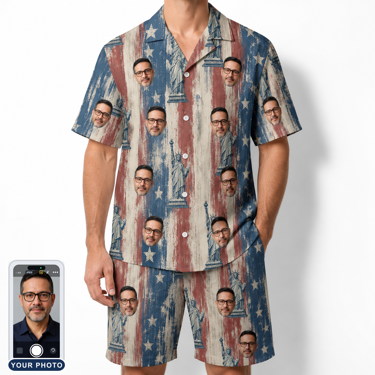 Men's Copper Colossus Custom Face Shirt & Shorts Set