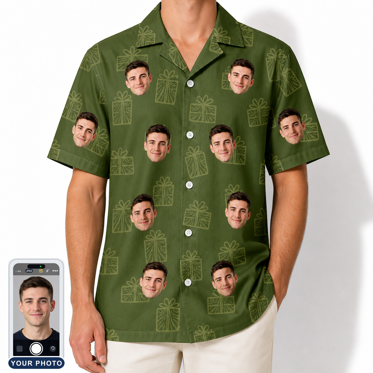 Men's Parcel Pizzazz Custom Face Hawaiian Shirt