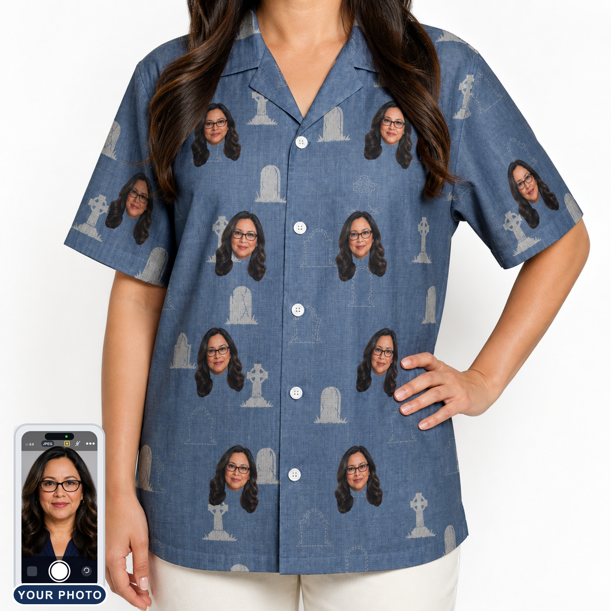 Women's Epitaph Escapades Custom Face Hawaiian Shirt