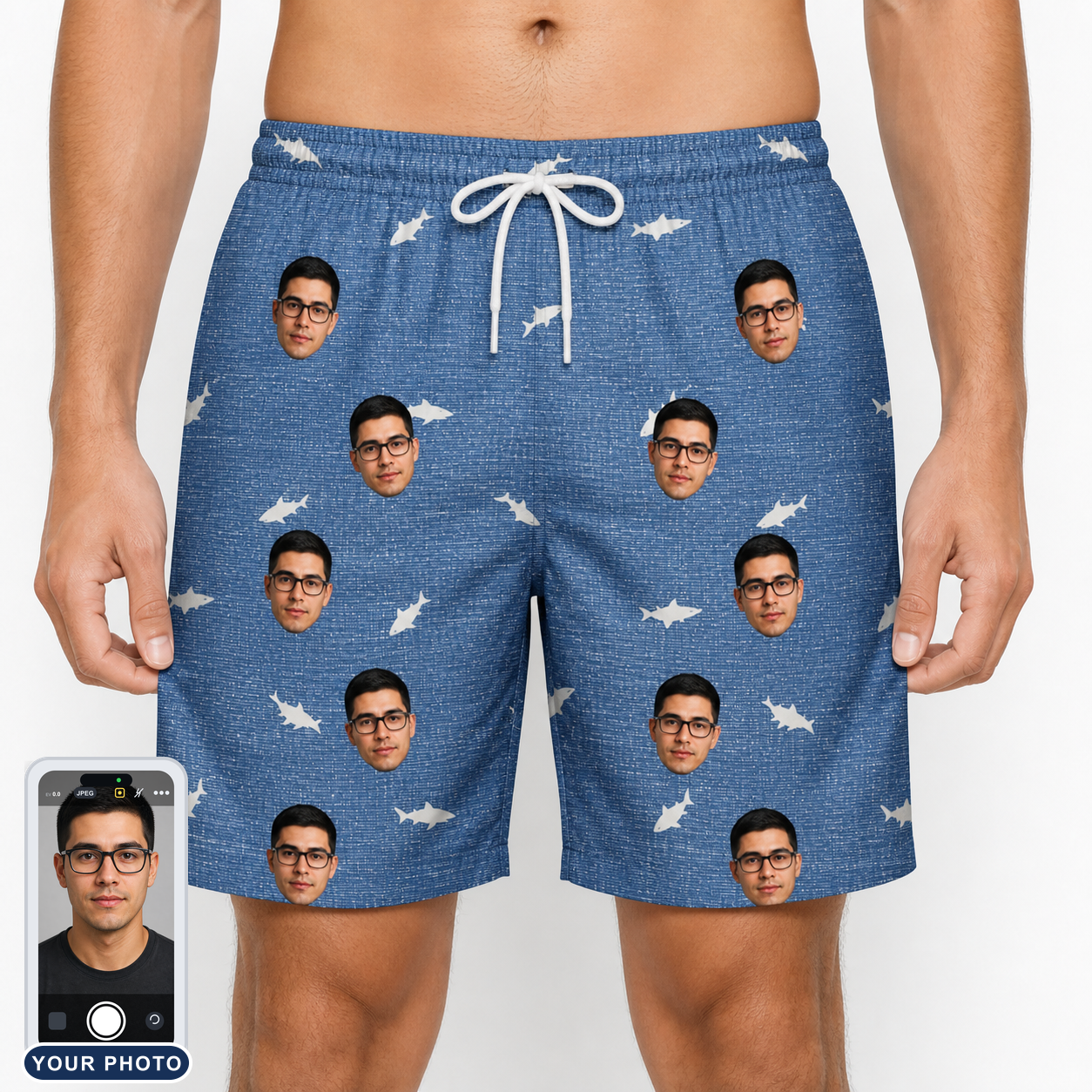 Men's Mako Minnows Custom Face Beach Shorts