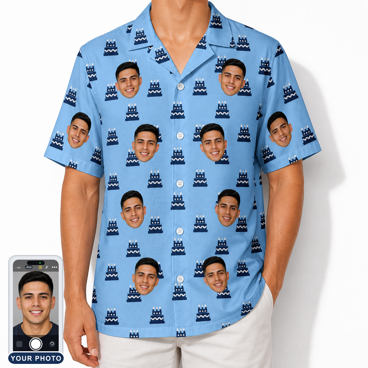 Men's Ganache Guffaws Custom Face Hawaiian Shirt