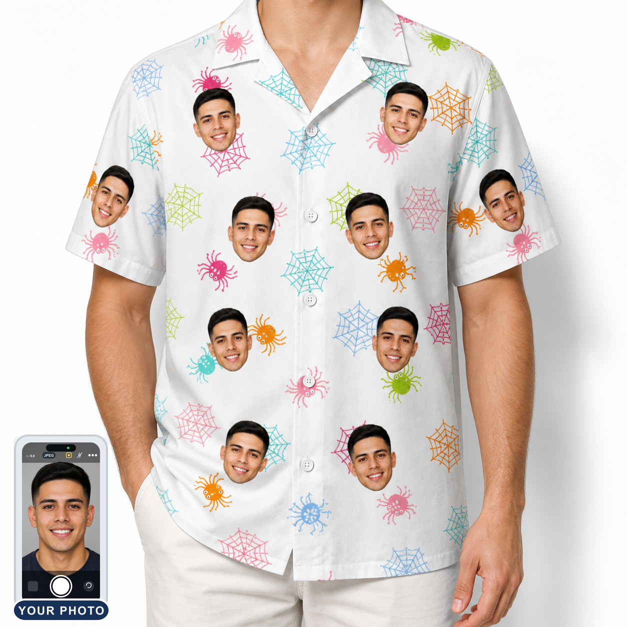 Men's Sticky Situation Custom Face Hawaiian Shirt