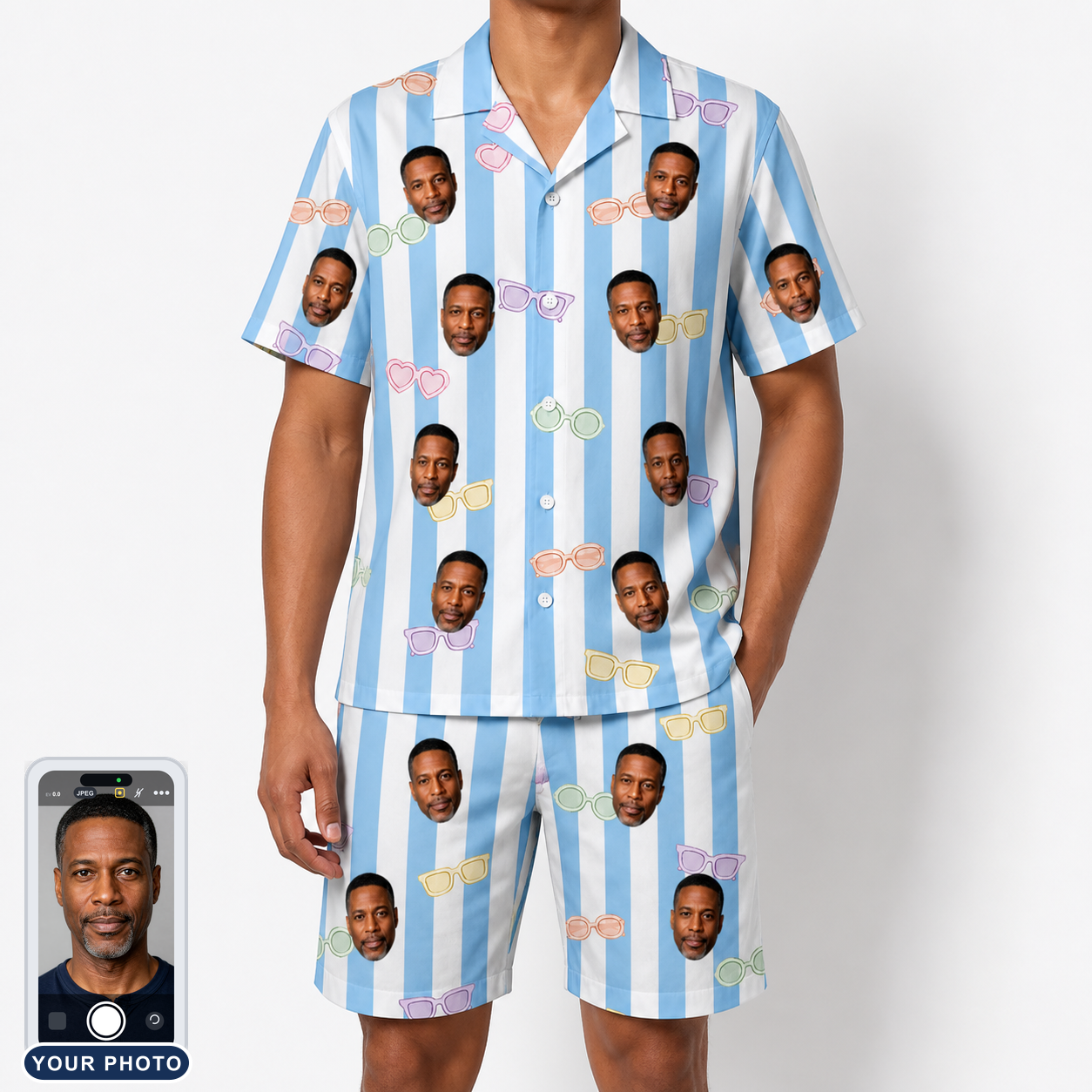 Men's Henhouse Hues Custom Face Shirt & Shorts Set