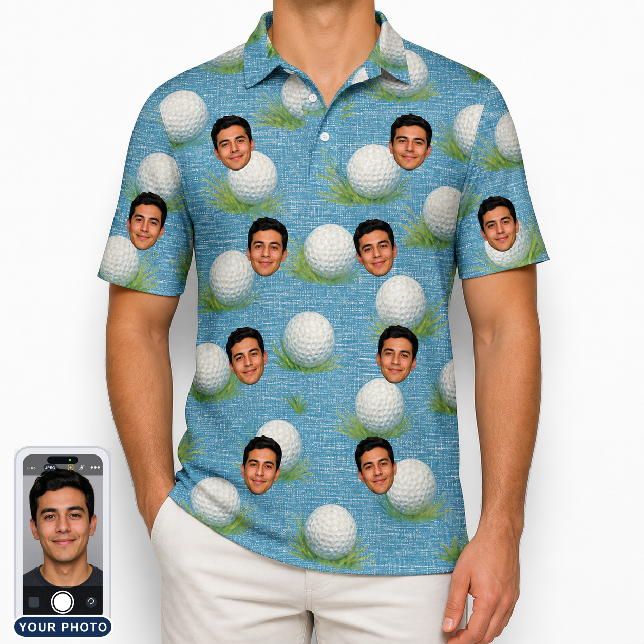 Men's Roundabout Rollers Custom Face Polo Shirt