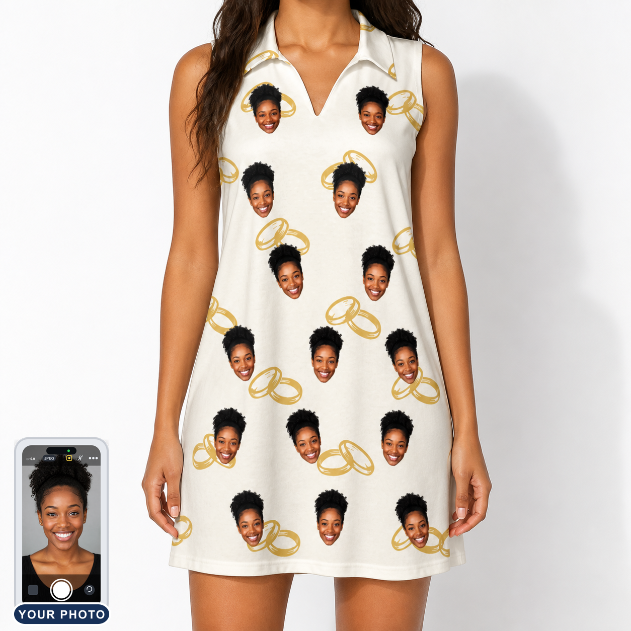 Women's Paired Piers Custom Face V-Neck Dress
