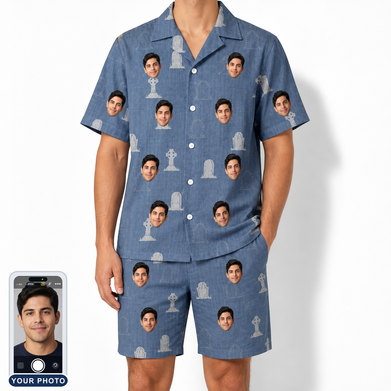 Men's Epitaph Escapades Custom Face Shirt & Shorts Set
