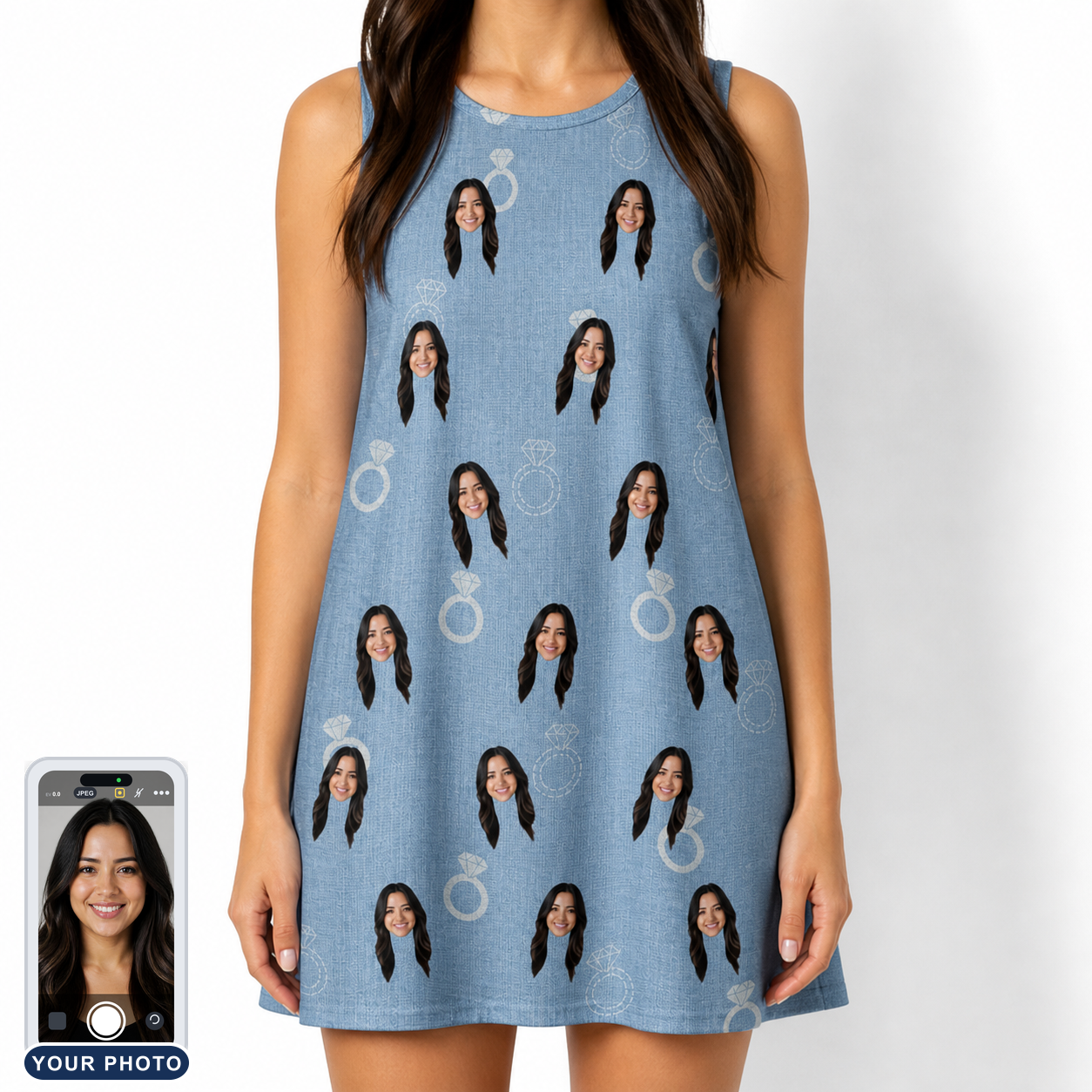 Women's Carat Chaos Custom Face Tank Dress